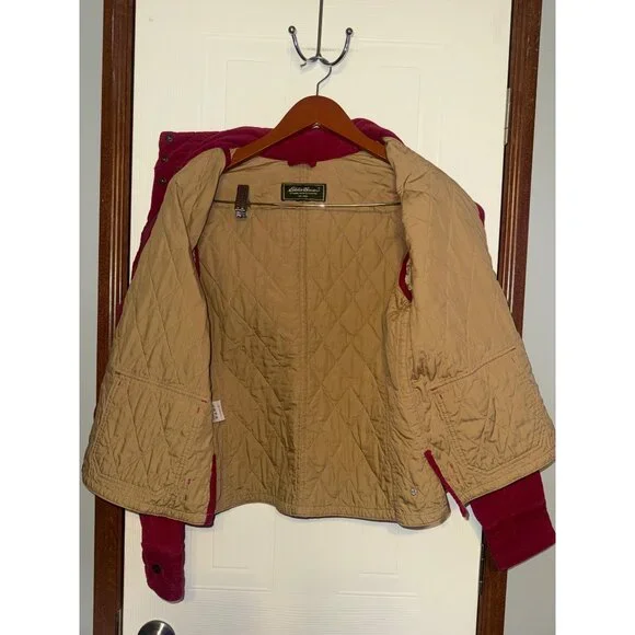 Eddie Bauer Pink Corduroy Lightweight Jacket Size Small - Picture 3 of 16